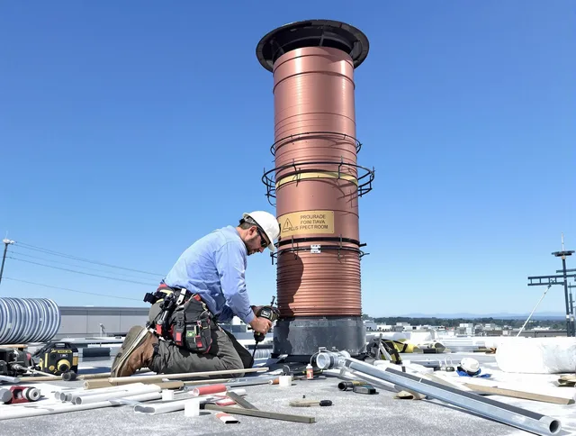 Installed chimney liner by Trumbull Chimney Sweep in Trumbull, CT