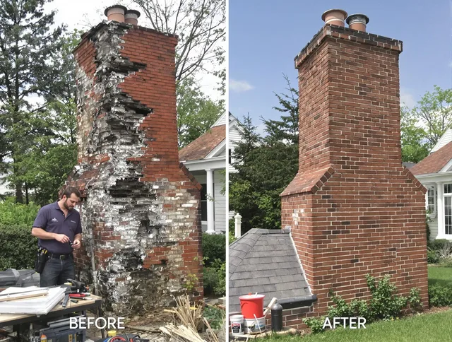 Trumbull Chimney Sweep performing a full chimney restoration in Trumbull, CT