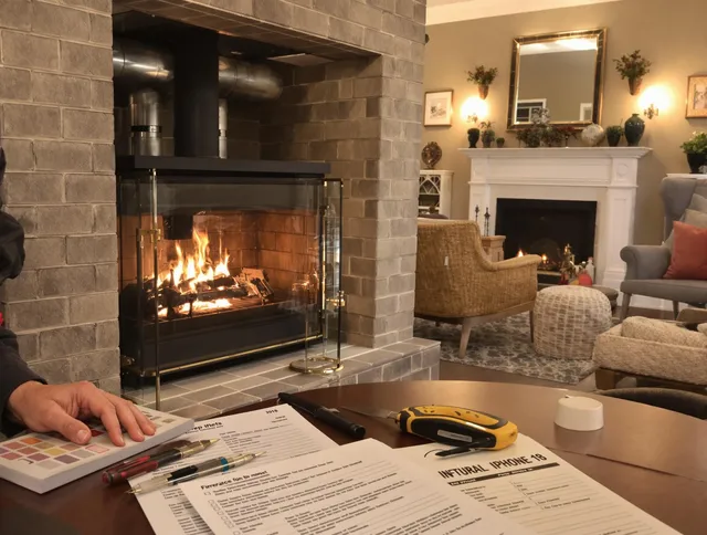 Trumbull Chimney Sweep verifying fireplace safety measures in Trumbull, CT